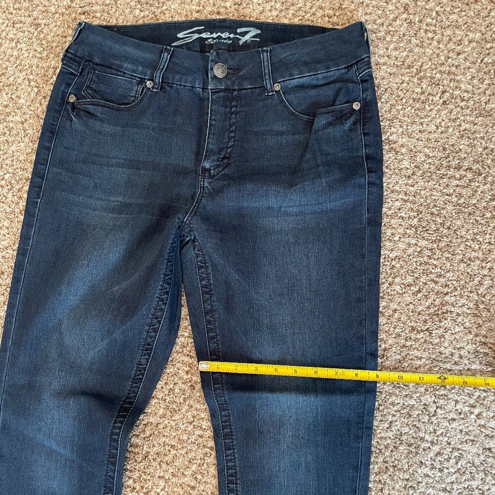 Size 14 Seven7 Tummyless dark wash skinny jeans - Picture 15 of 16